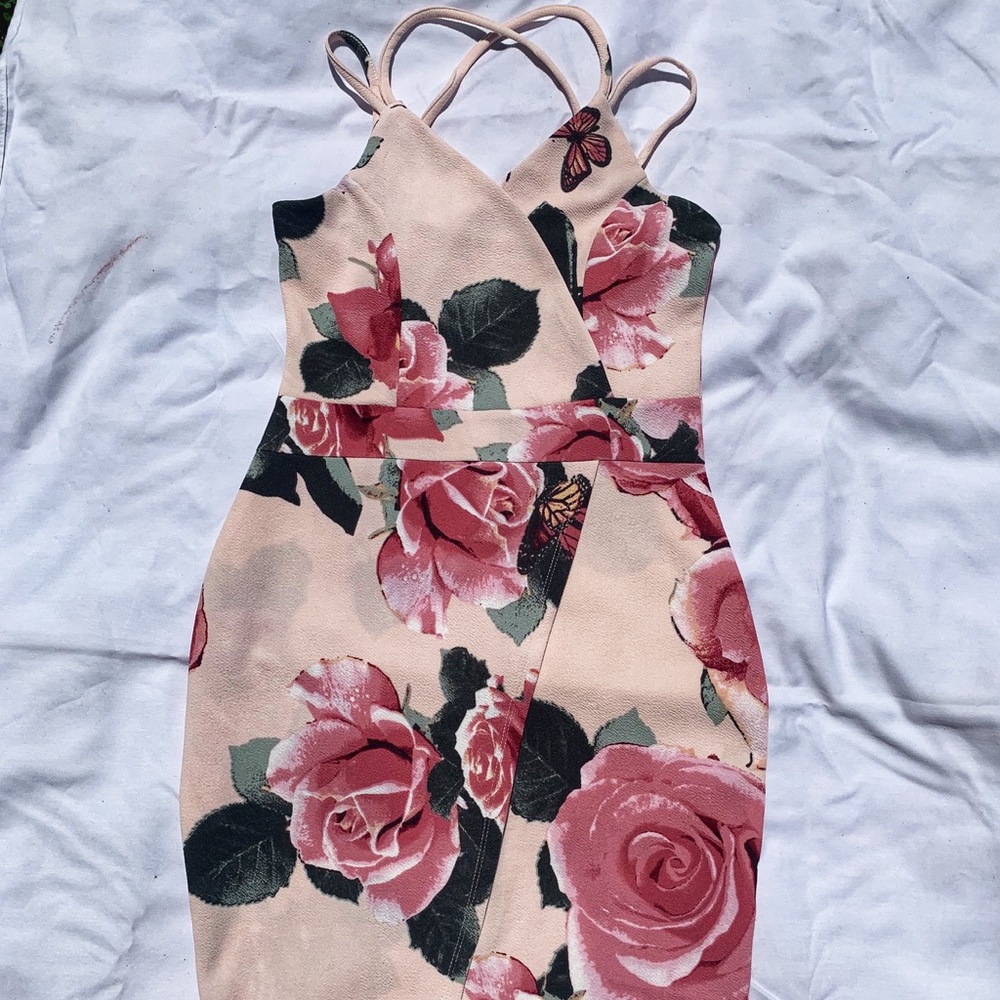 Pink Roses Almost Famous Dress